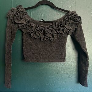 Zara Knit Off-Shoulder Crop Top